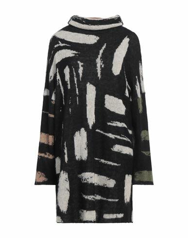 Alessia Santi Woman Mini dress Black Alpaca wool, Polyamide, Acrylic, Wool Cover