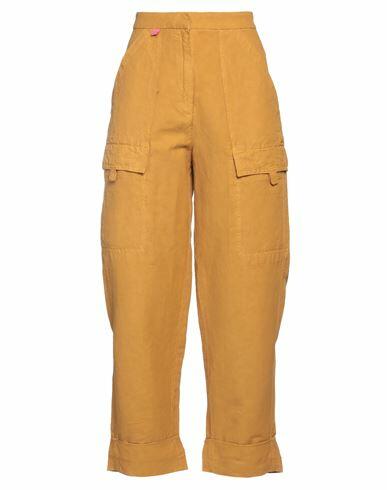 Bimba Y Lola Woman Pants Mustard Cotton, Linen, Cupro Cover