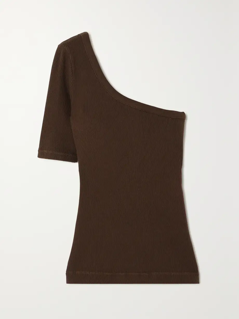 Citizens of Humanity - + Net Sustain Savannah One-shoulder Ribbed Jersey Top - Brown Cover