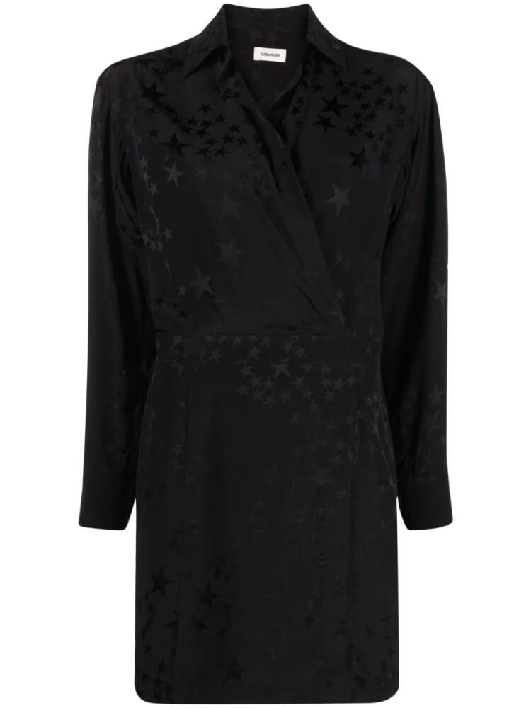 Zadig&Voltaire star silk-jacquard minidress - Black Cover