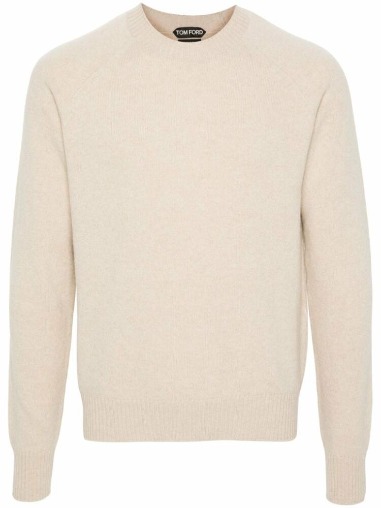 TOM FORD crew-neck mélange jumper - Neutrals Cover