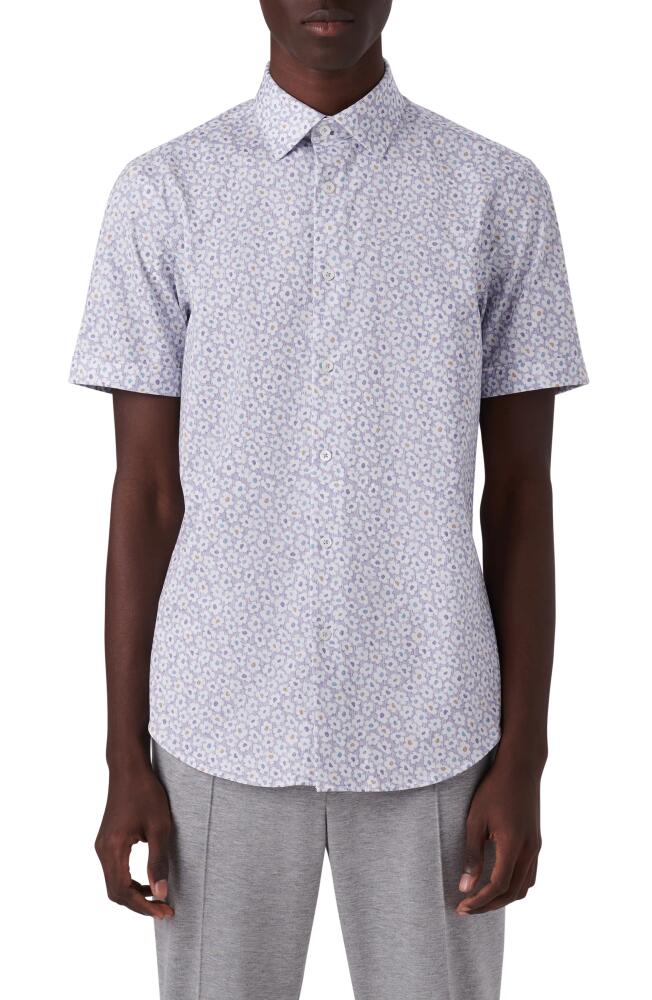 Bugatchi Miles OoohCotton® Floral Short Sleeve Button-Up Shirt in Lilac Cover