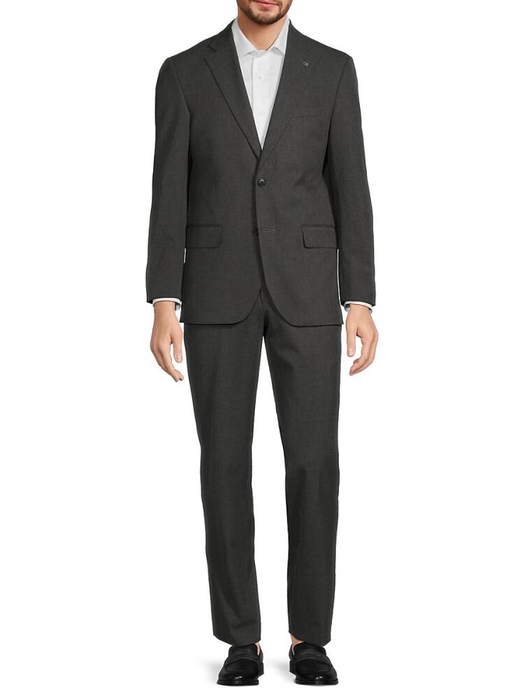 Scotch & Soda Men's Modern Fit Houndstooth Suit - Charcoal Cover