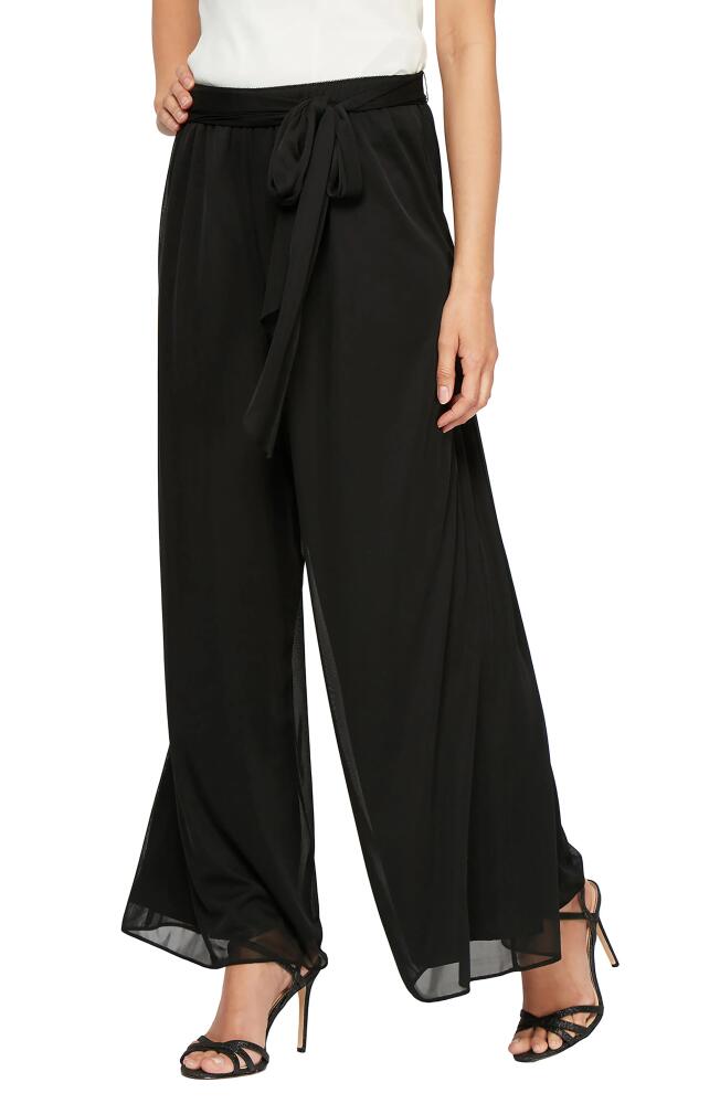 Alex Evenings Tie Waist Mesh Pants in Black Cover