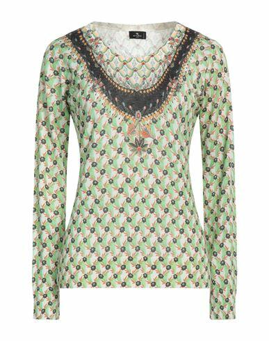 Etro Woman Sweater Light green Silk, Cashmere Cover