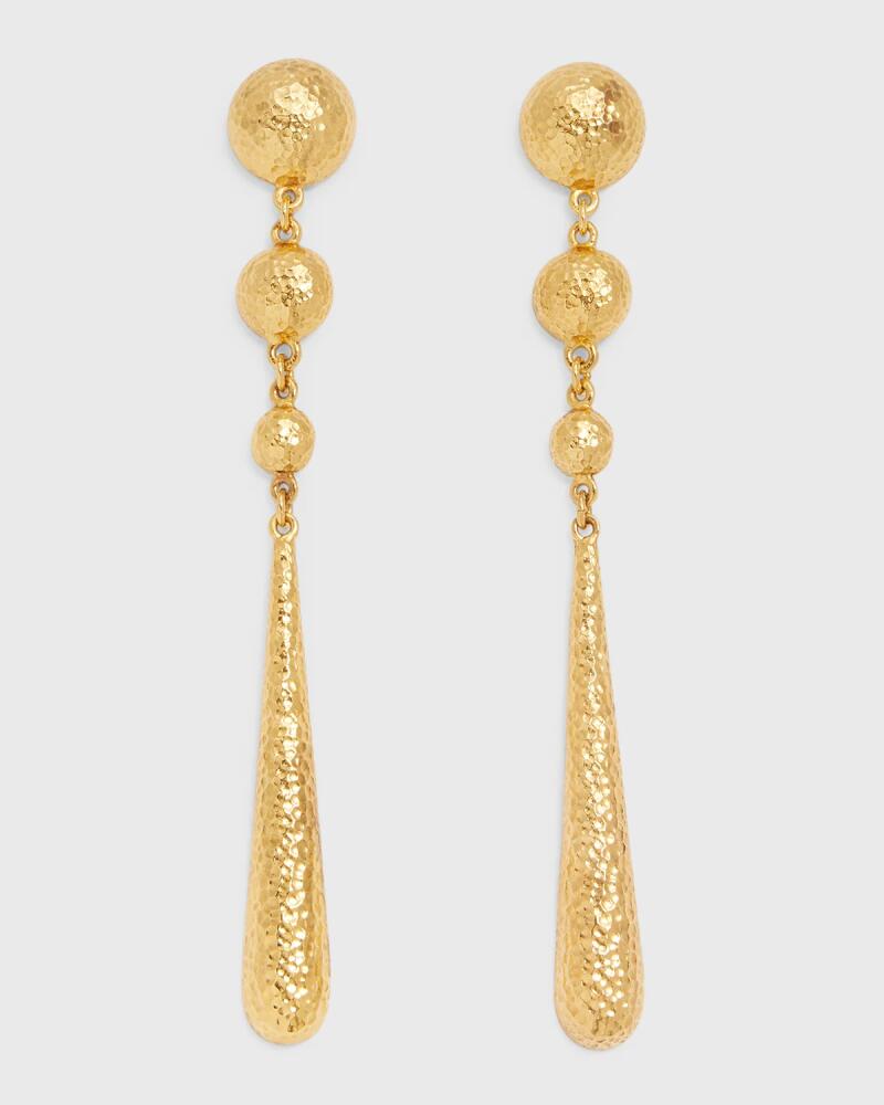 Ben-Amun Hammered Dangle Earrings, 5"L Cover