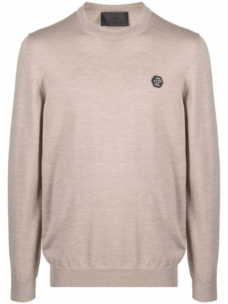 Philipp Plein Istitutional merino knit jumper - Neutrals Cover