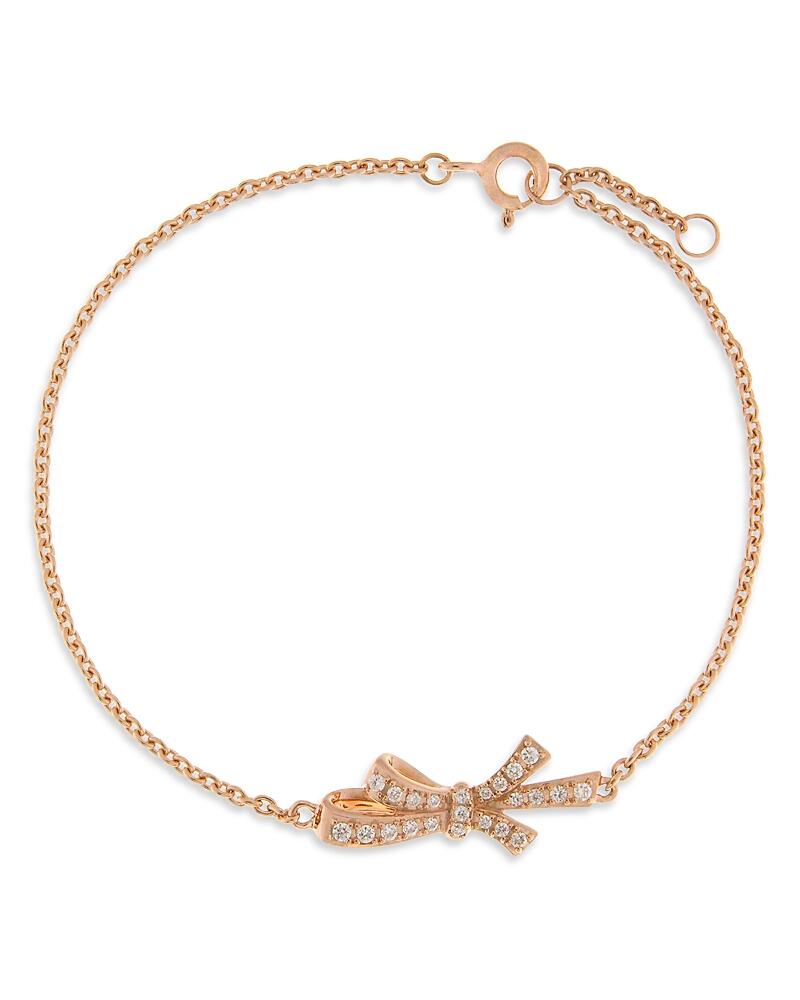 Bloomingdale's Fine Collection Diamond Bow Chain Bracelet in 14K Rose Gold, 0.14 ct. t. w. Cover