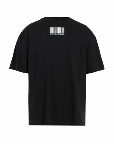 Vtmnts Man T-shirt Black Cotton Cover