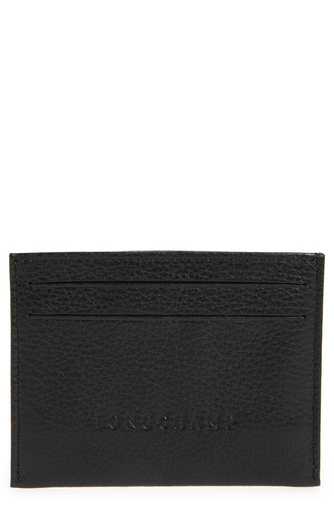 Longchamp Le Foulonné Leather Card Case in Black Cover