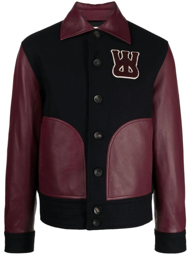 Wales Bonner logo-appliqué varsity jacket - Blue Cover