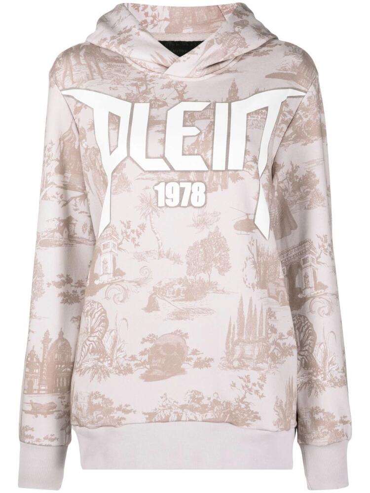 Philipp Plein logo-print hoodie - Neutrals Cover