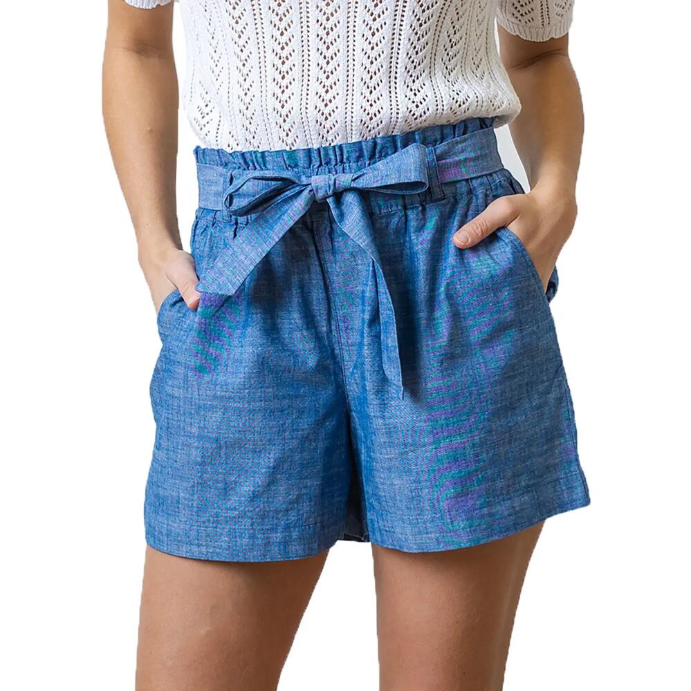 Hope & Henry Womens' Organic Cotton Cinched Waist Short in Blue Chambray Cover