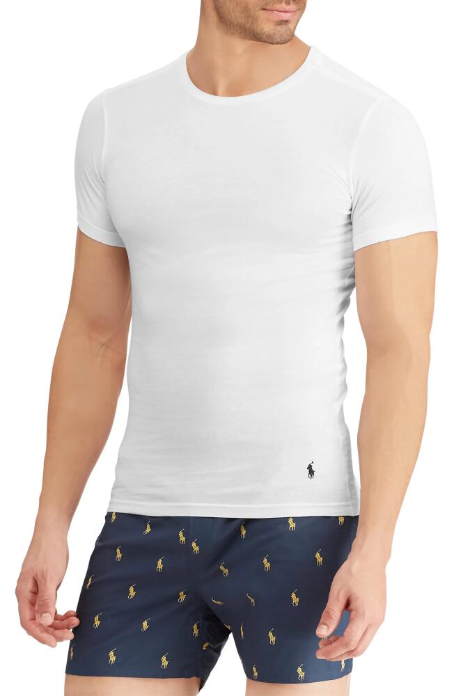 Polo Ralph Lauren 3-Pack Slim Fit Logo Embroidered Crewneck Undershirts in White/white Cover