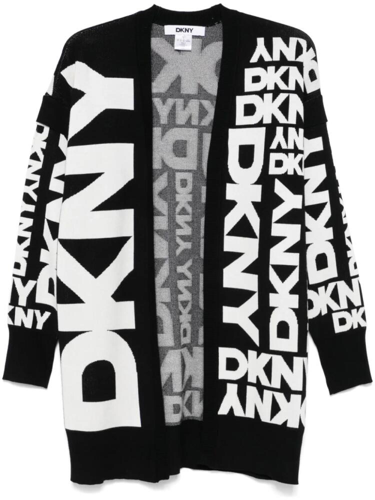 DKNY logo-jacquard cardigan - Black Cover