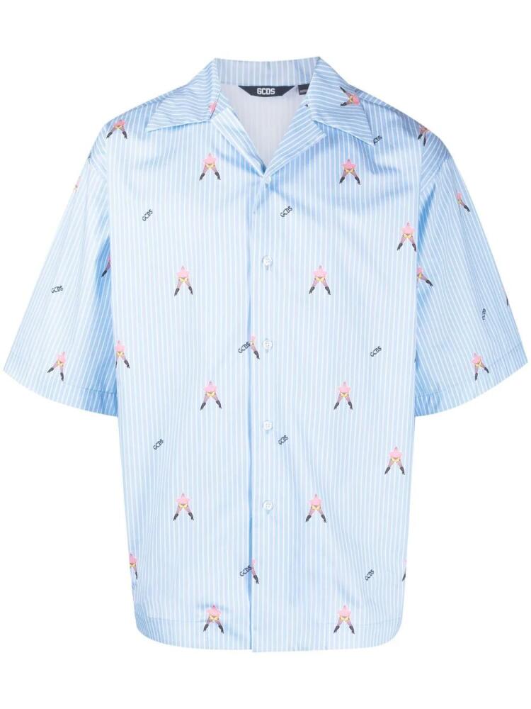 GCDS print short-sleeved shirt - Blue Cover