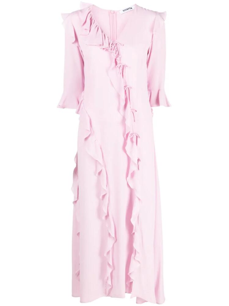 Vivetta asymmetric ruffle maxi dress - Pink Cover