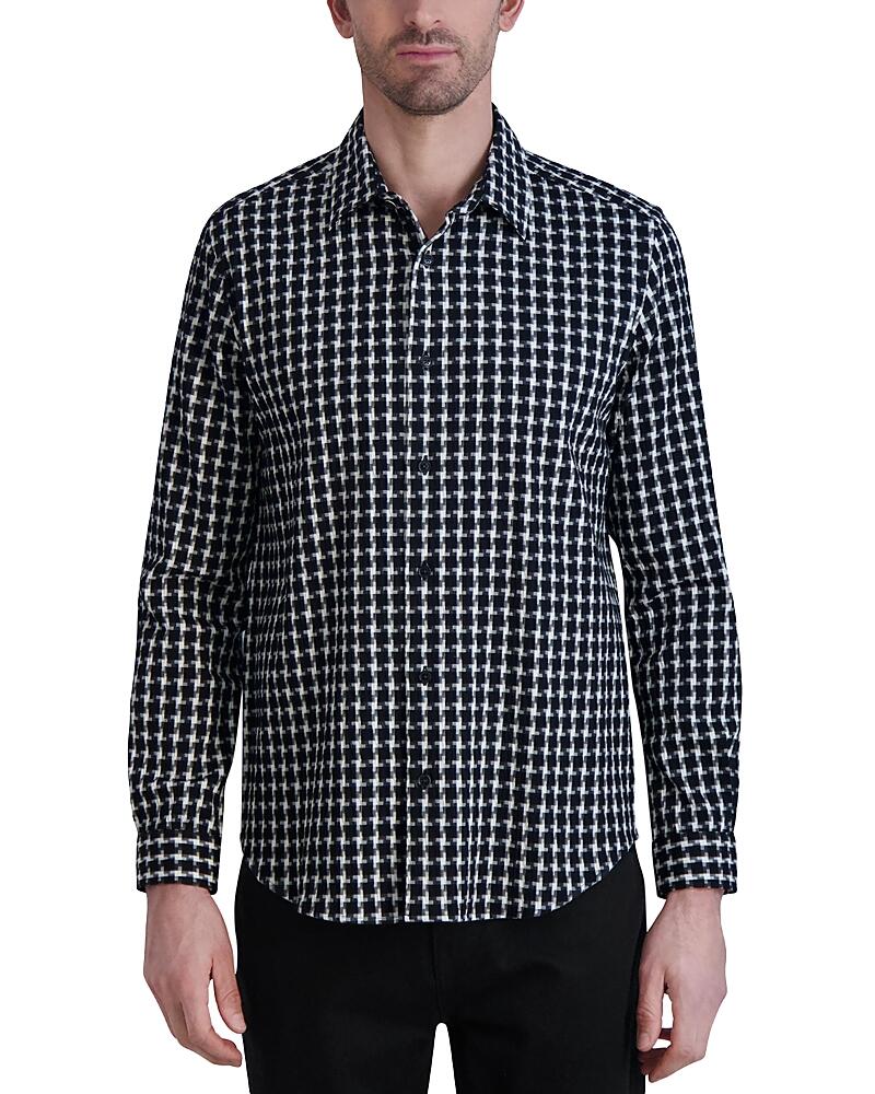 Karl Lagerfeld Paris White Label Houndstooth Check Shirt Cover