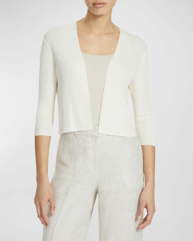 Lafayette 148 New York Cropped Open-Front Cardigan Cover