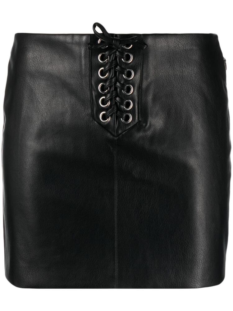 ROTATE BIRGER CHRISTENSEN Textured lace-up miniskirt - Black Cover