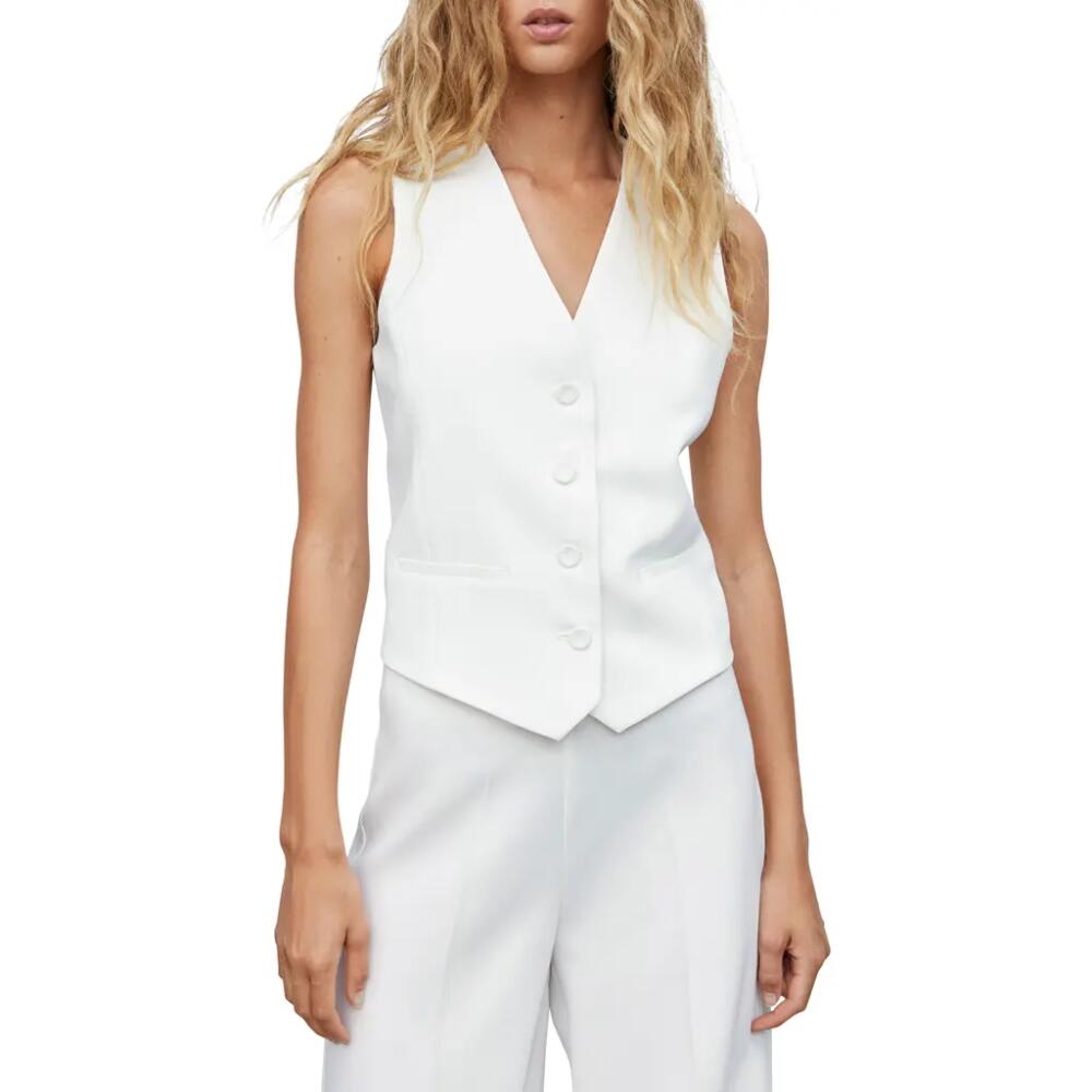 MANGO V-Neck Waistcoat in Off White Cover