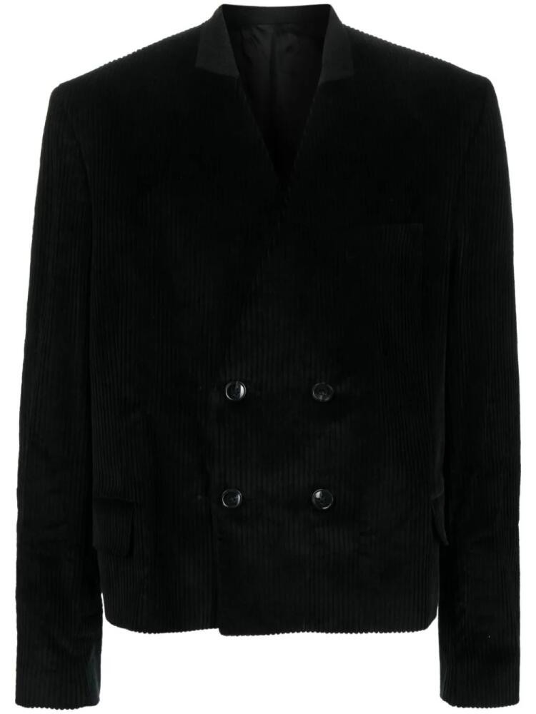 Martine Rose collarless double-breasted corduroy blazer - Black Cover