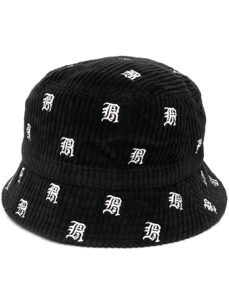 R13 all-over embroidered-logo bucket hat - Black Cover