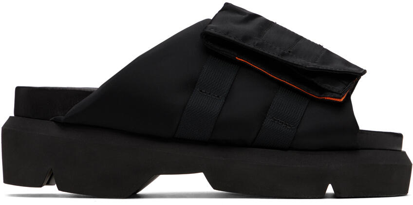 sacai Black Pocket Slides Cover