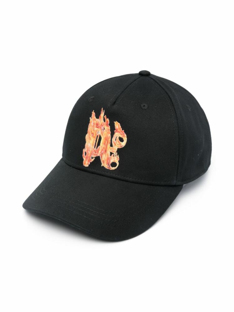 Palm Angels Burning monogram-embroidered baseball cap - Black Cover