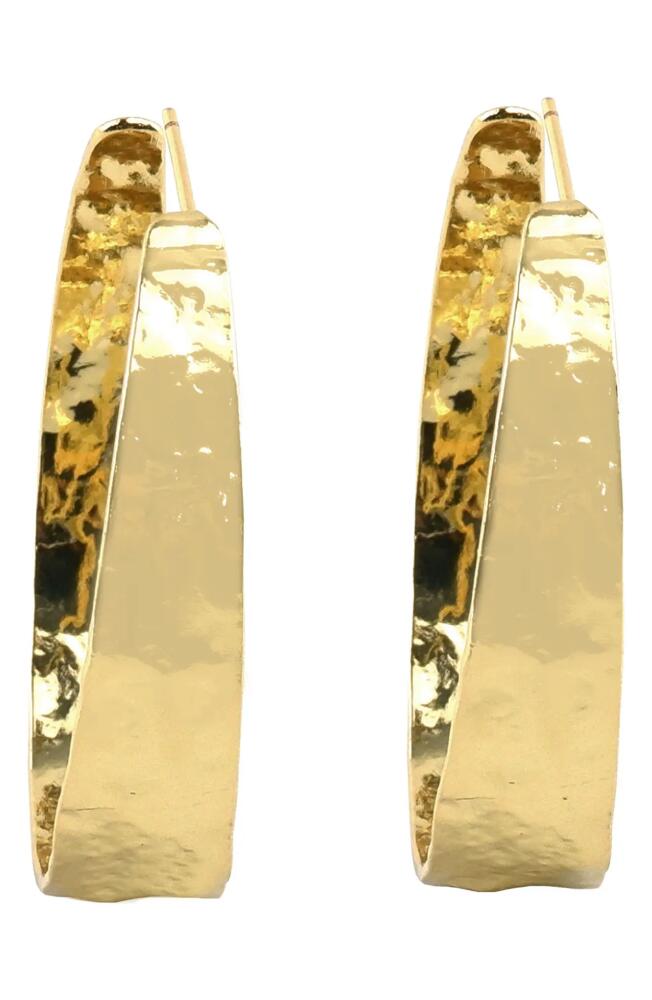 Panacea Hammered Hoop Earrings in Gold Cover