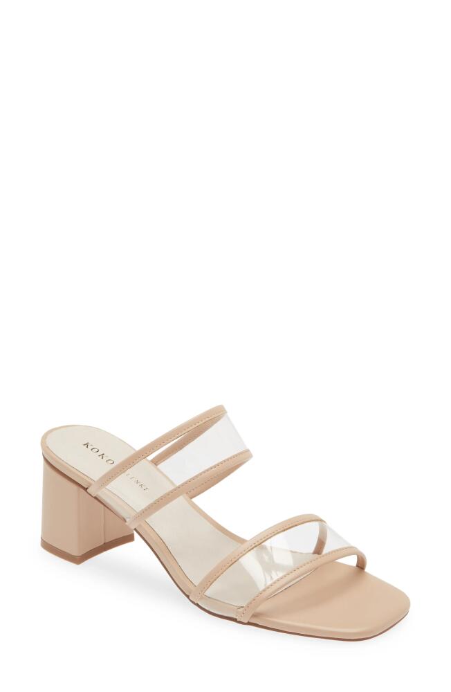 KOKO + PALENKI Ghost Slide Sandal in Beige Leather Cover