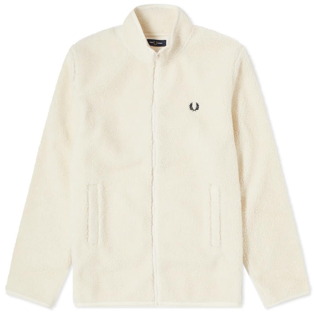 Fred Perry Men's Zip Through Borg Fleece in Ecru Cover