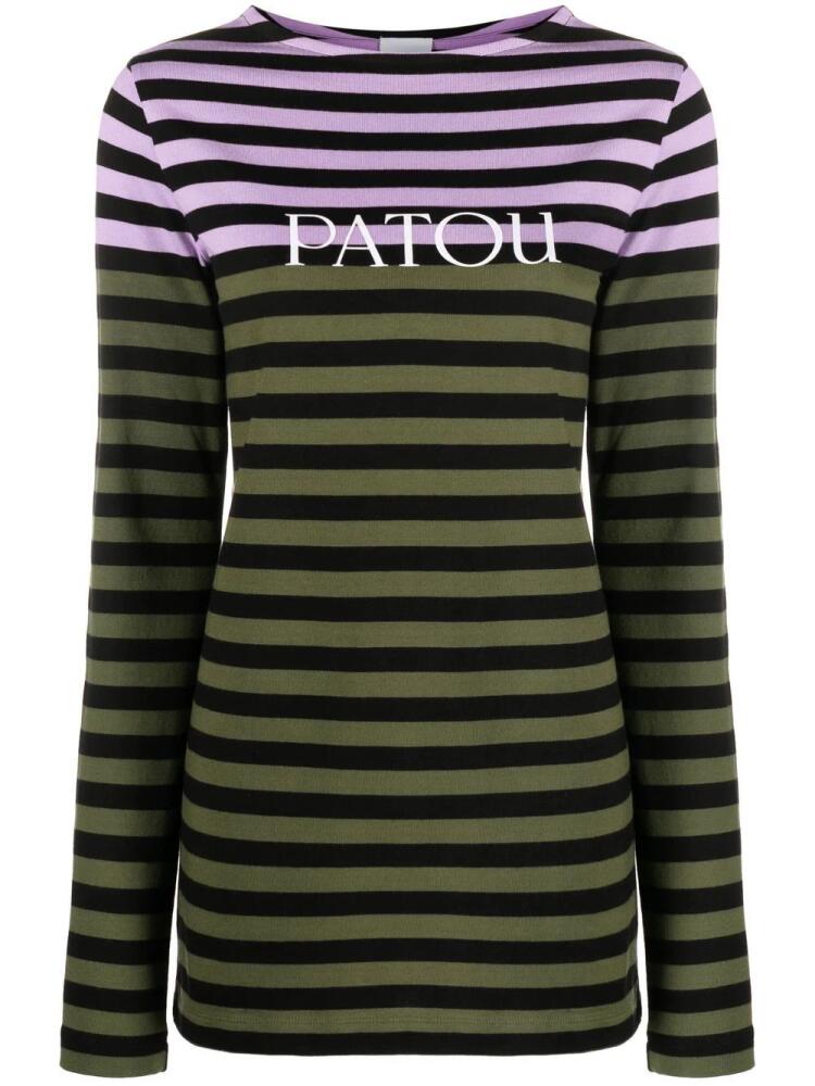 Patou striped long-sleeve T-shirt - Green Cover