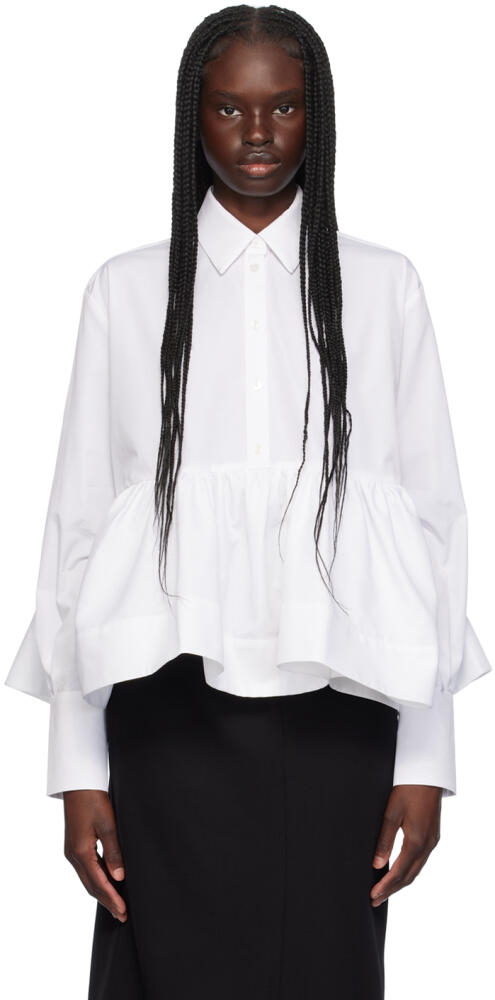 Erdem White Peplum Blouse Cover