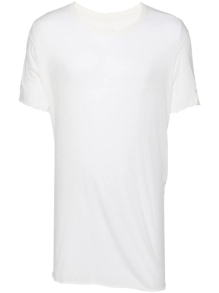 Rick Owens raw cut-hem cotton T-shirt - White Cover