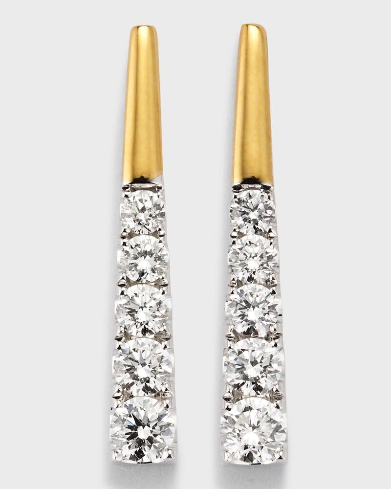 Frederic Sage 18k Yellow and White Gold Micro-Set Diamond Line Dangle Earrings Cover