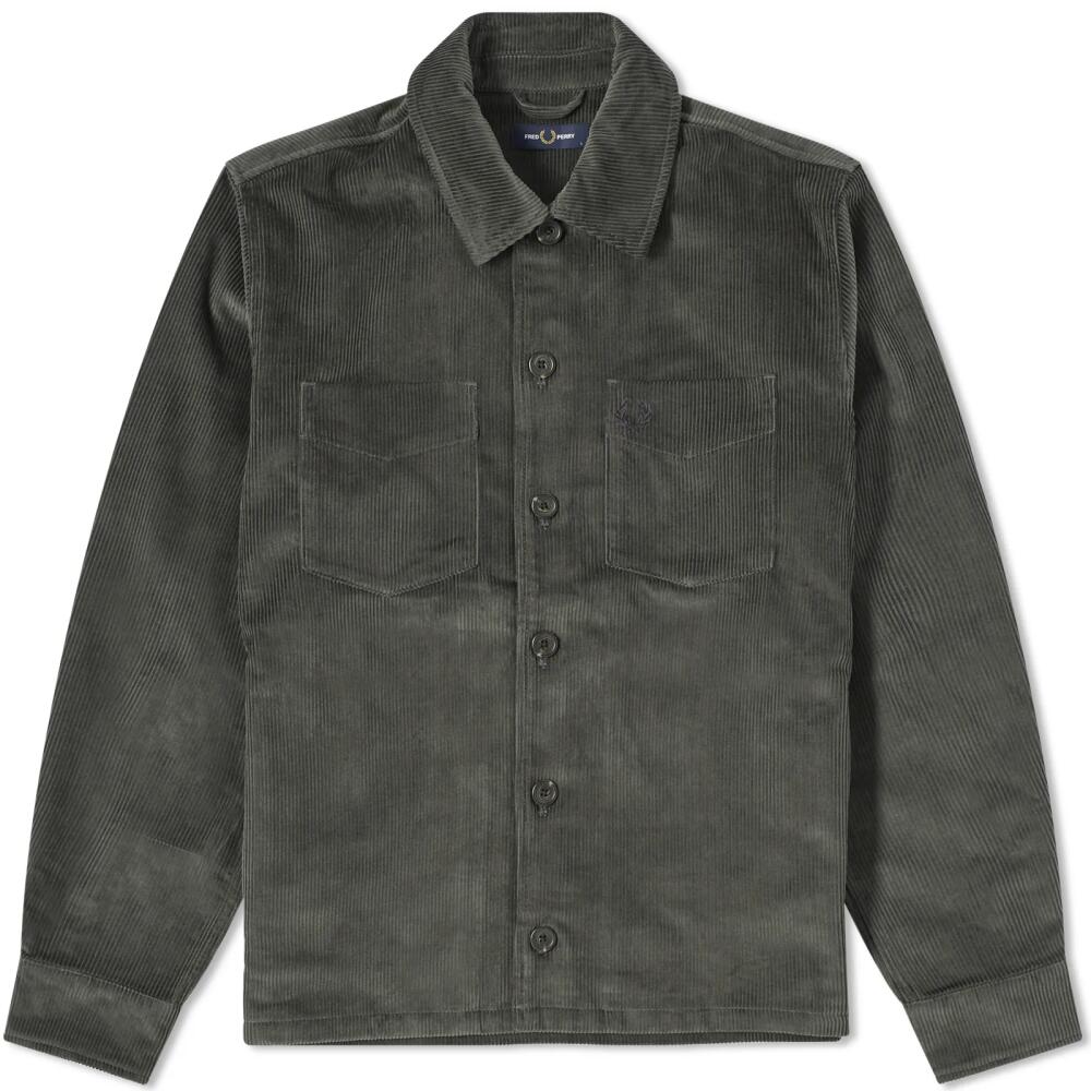 Fred Perry Men's Cord Overshirt in Field Green Cover