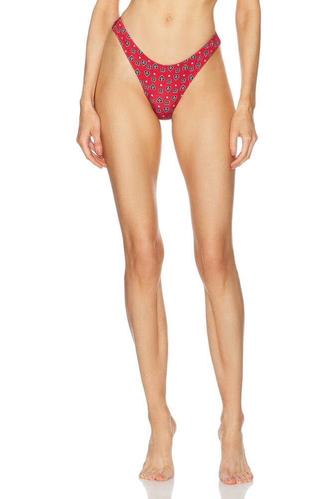 Heavy Manners High Cut Cheeky Bikini Bottom in Red Cover