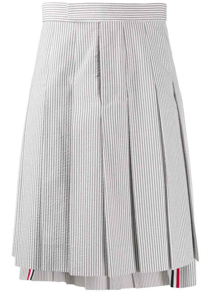 Thom Browne Seersucker Classic Rise Skirt - Grey Cover