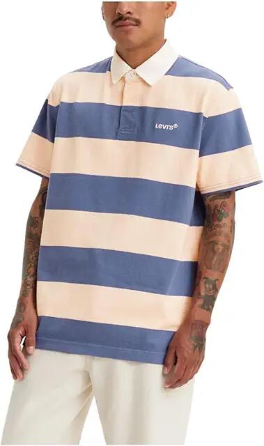 Levi's(r) Premium Short Sleeve Union Rugby Shirt (Deck Stripe Coastal Fjord) Men's Short Sleeve Knit Cover