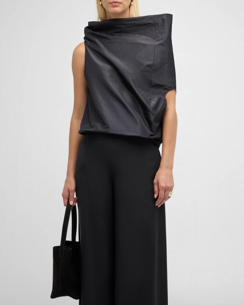 THE ROW Aria Asymmetrical Draped Organza Top Cover