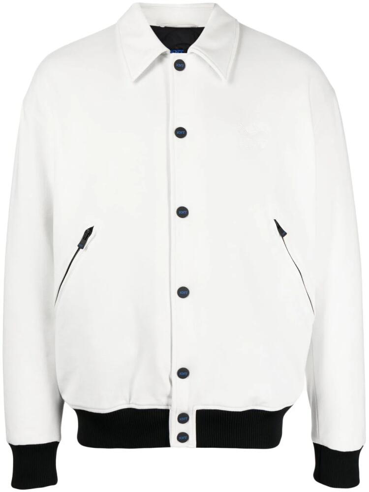 Kiton contrasting-detail bomber jacket - White Cover