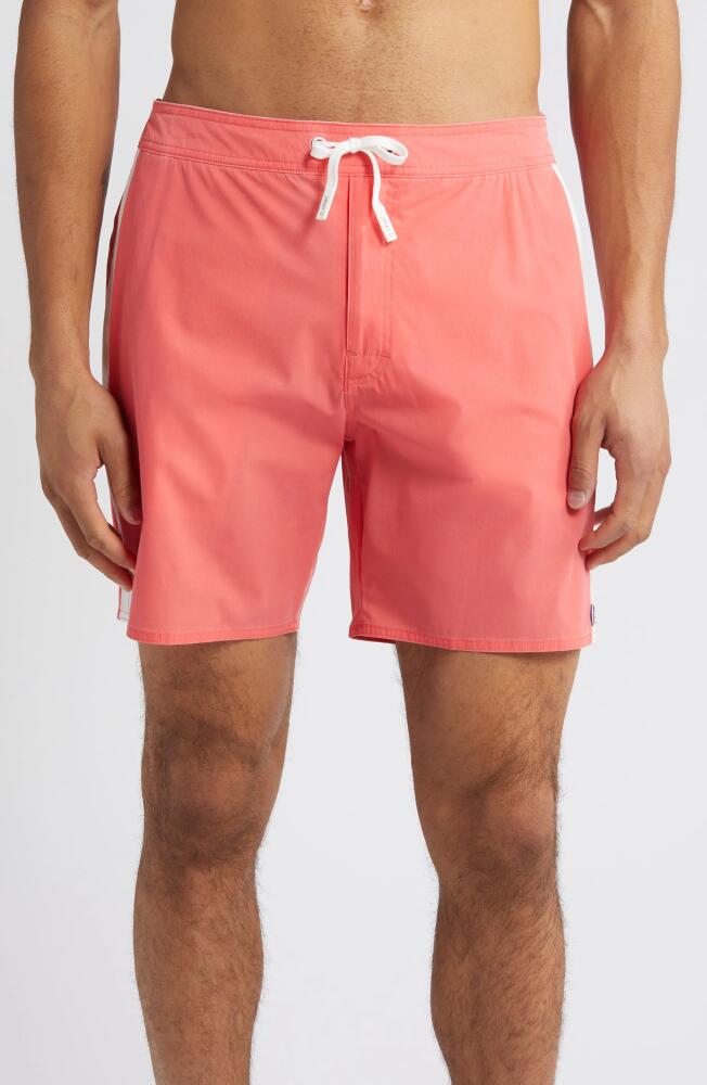 johnnie-O Flemming Side Stripe Swim Trunks in Sun Kissed Cover