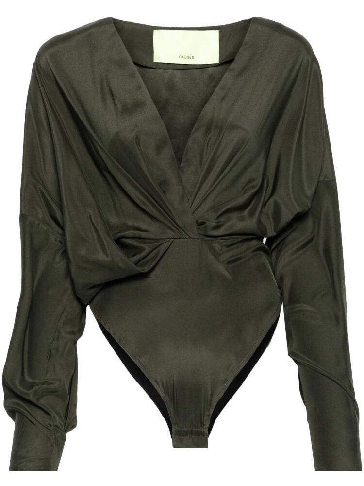 GAUGE81 Nabi drapped silk bodysuit - Green Cover