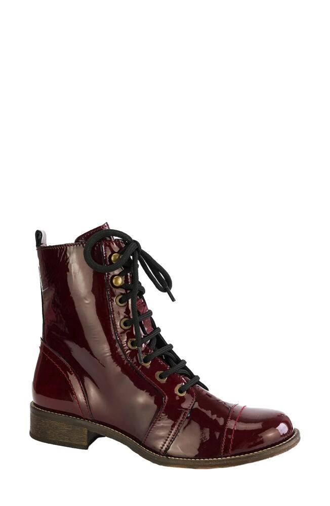 Unity in Diversity Liberty Combat Boot in Bordeaux Patent Leather Cover