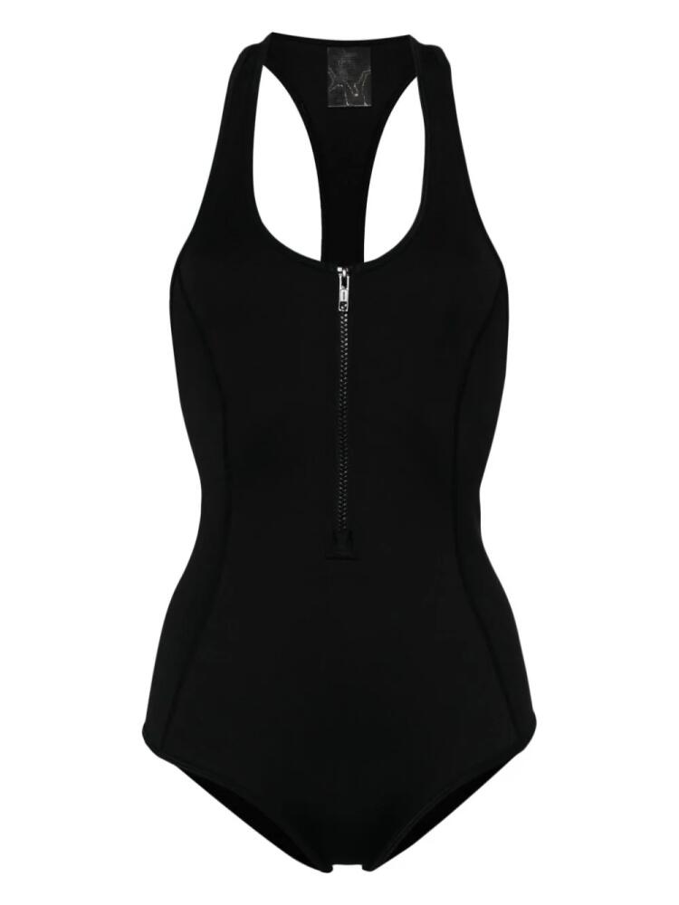 Duskii zip-up racerback swimsuit - Black Cover