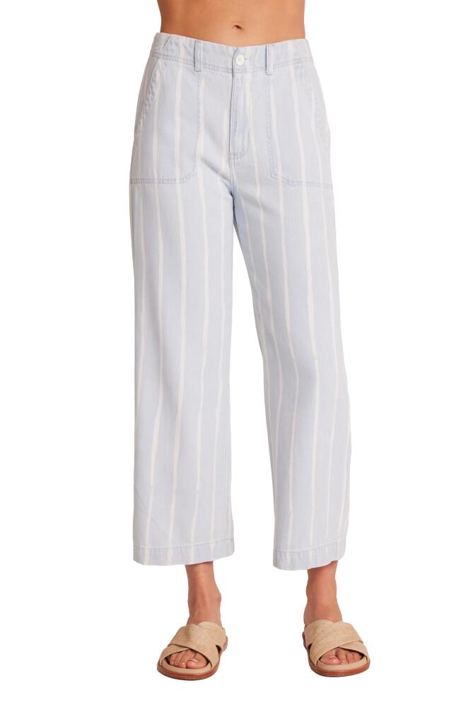 Bella Dahl Blakely Stripe Cotton Blend Wide Leg Ankle Pants in Beach Stripe Wash Cover