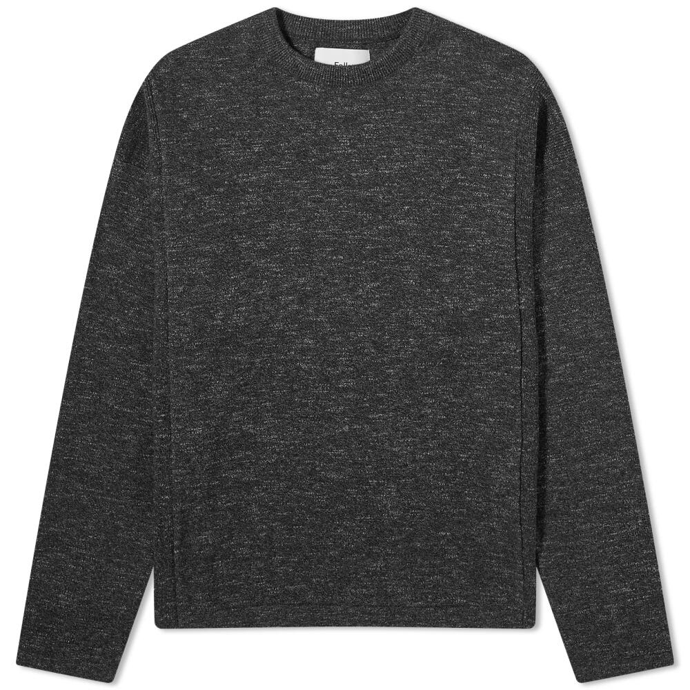 Folk Men's Lightweight Rib Crew Sweater in Soft Black Cover