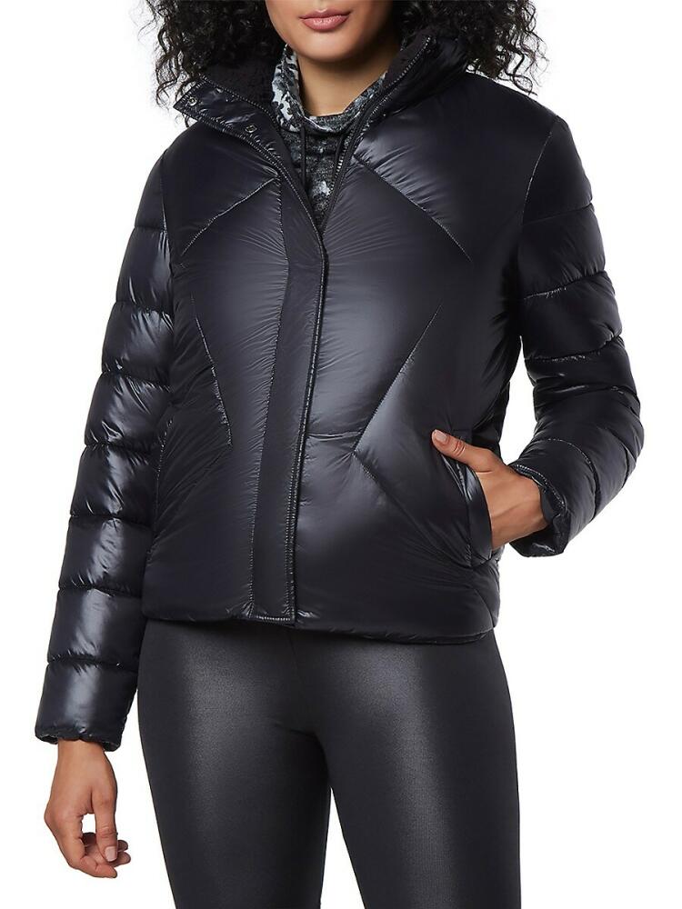 Andrew Marc Women's Faux Fur Puffer Jacket - Black Cover