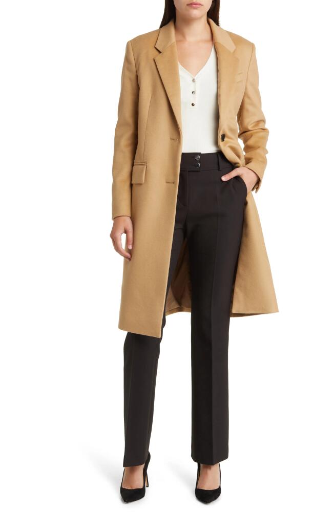 BOSS Catara Virgin Wool & Cashmere Coat in Iconic Camel Cover